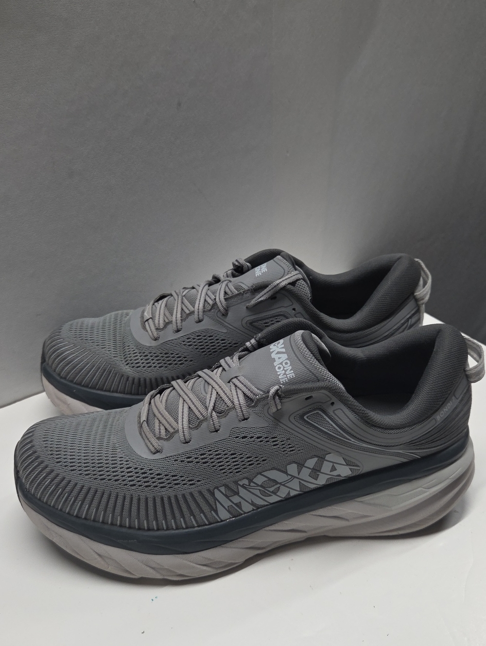 Hoka One One Gray Mesh Cushioned Trainers Size 11 2E